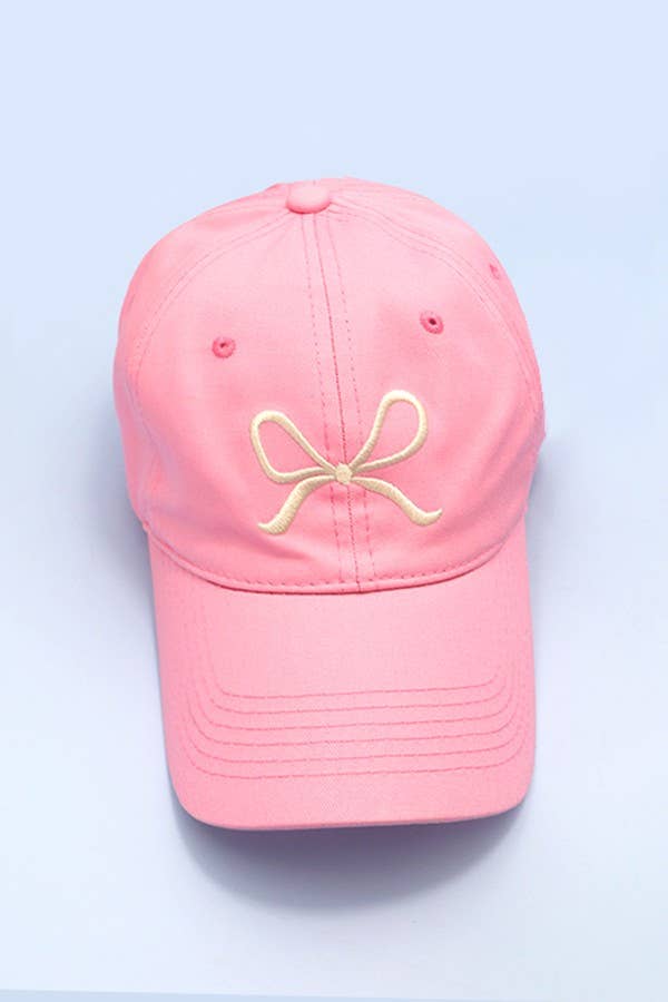 BOW RIBBON BASEBALL HAT CAP |
