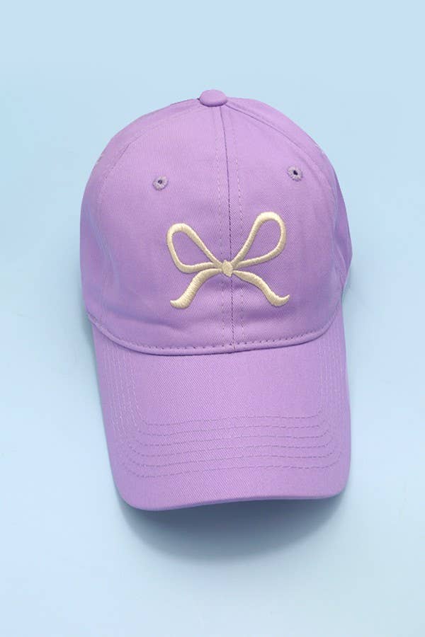 BOW RIBBON BASEBALL HAT CAP |