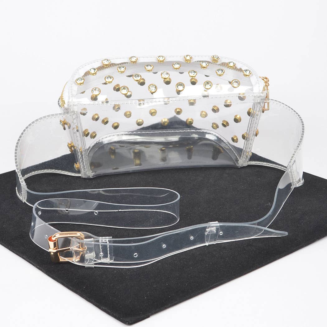 Rhinestone Studded Clear Stadium Bag