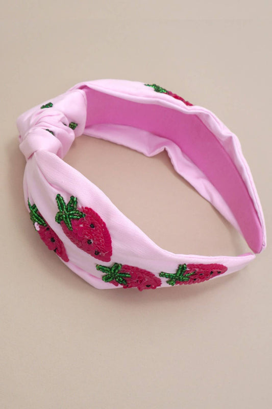 RED STRAWBERRY SEED BEAD HEADBAND 91HB5794