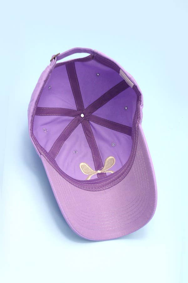 BOW RIBBON BASEBALL HAT CAP |