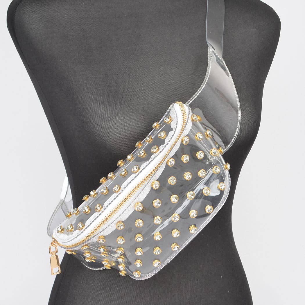 Rhinestone Studded Clear Stadium Bag