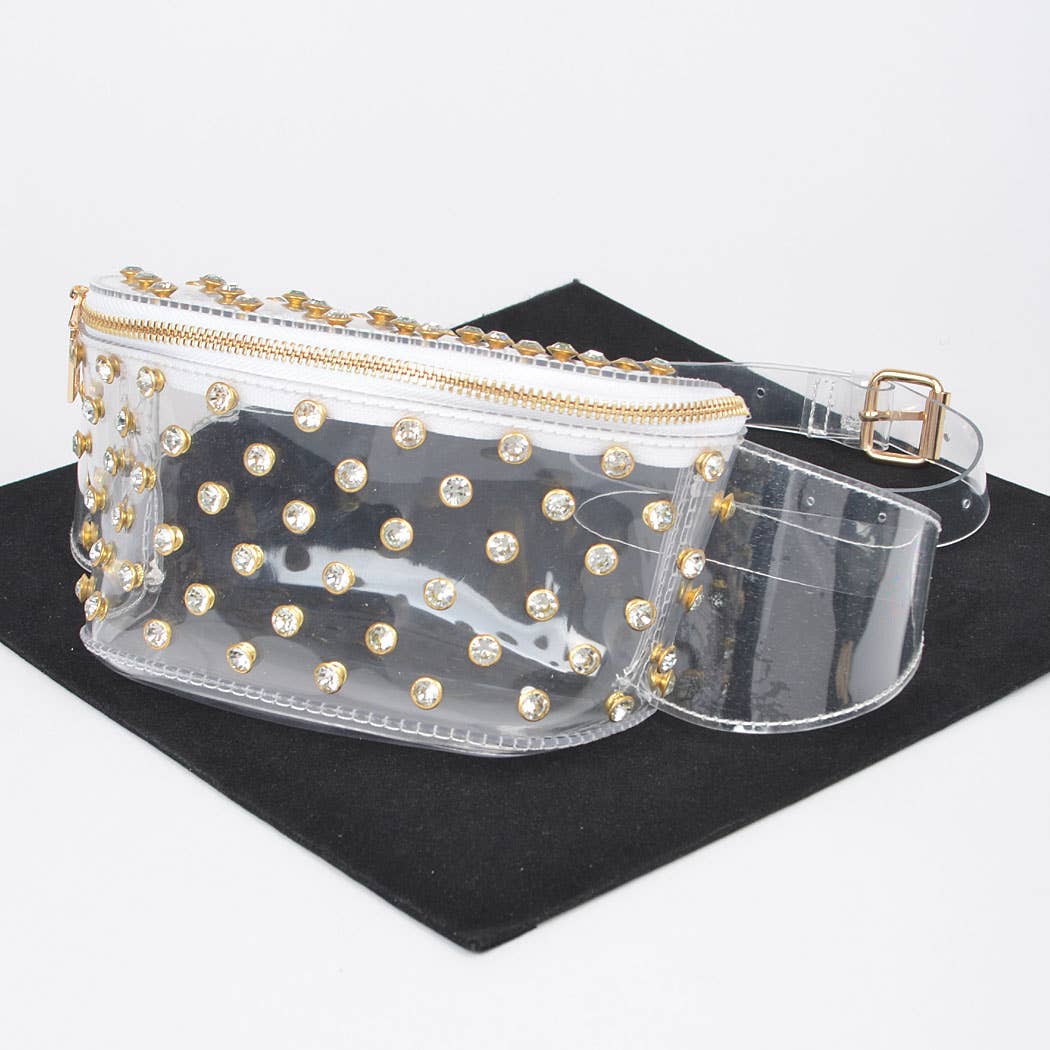 Rhinestone Studded Clear Stadium Bag