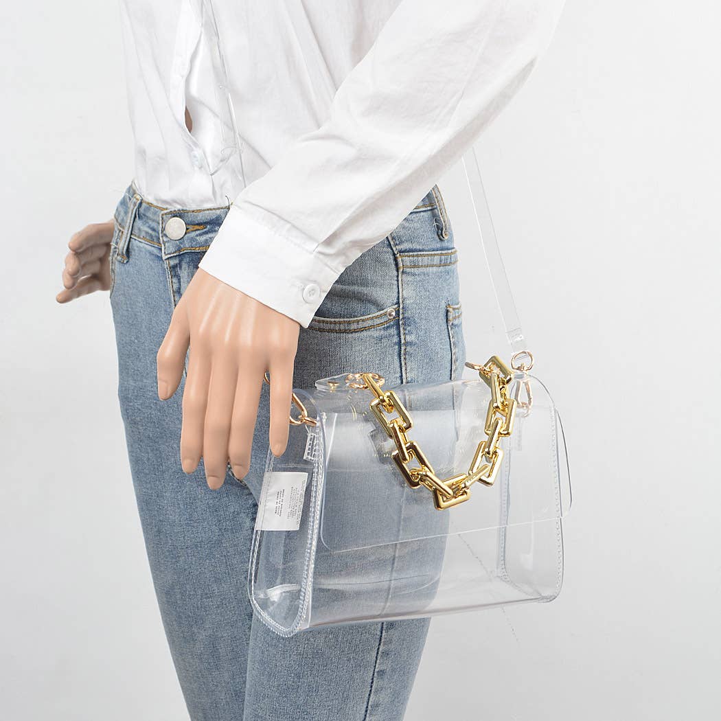 Clear Stadium Bag w/Chain