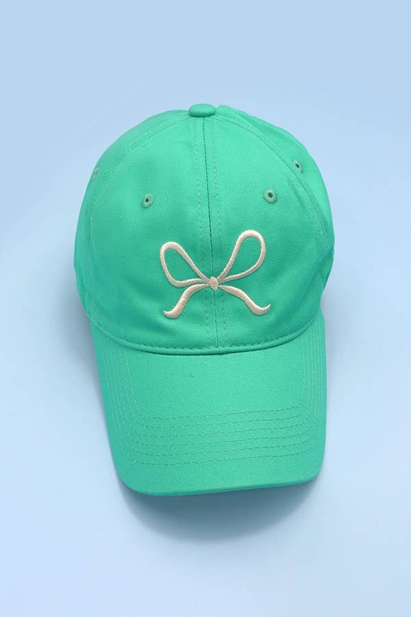 BOW RIBBON BASEBALL HAT CAP |