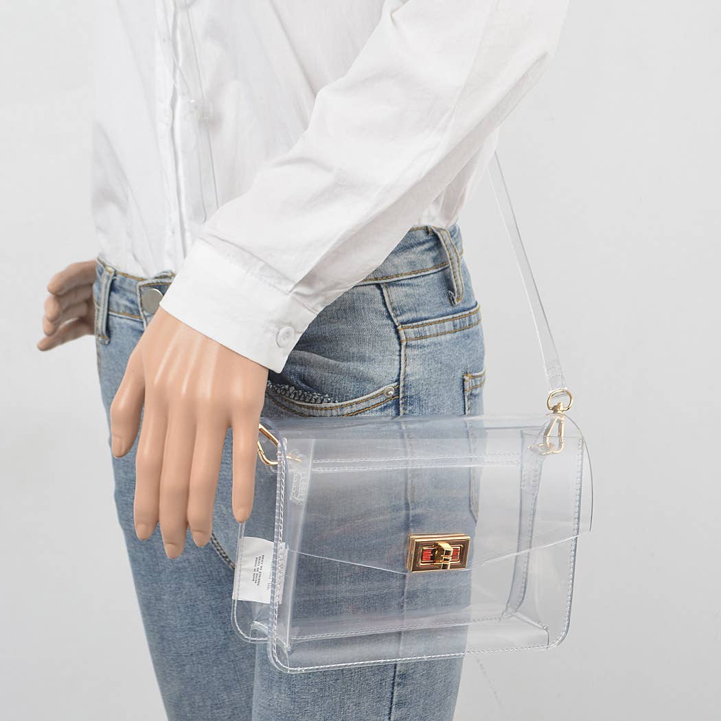 Chic Clear Clutch Stadium Bag