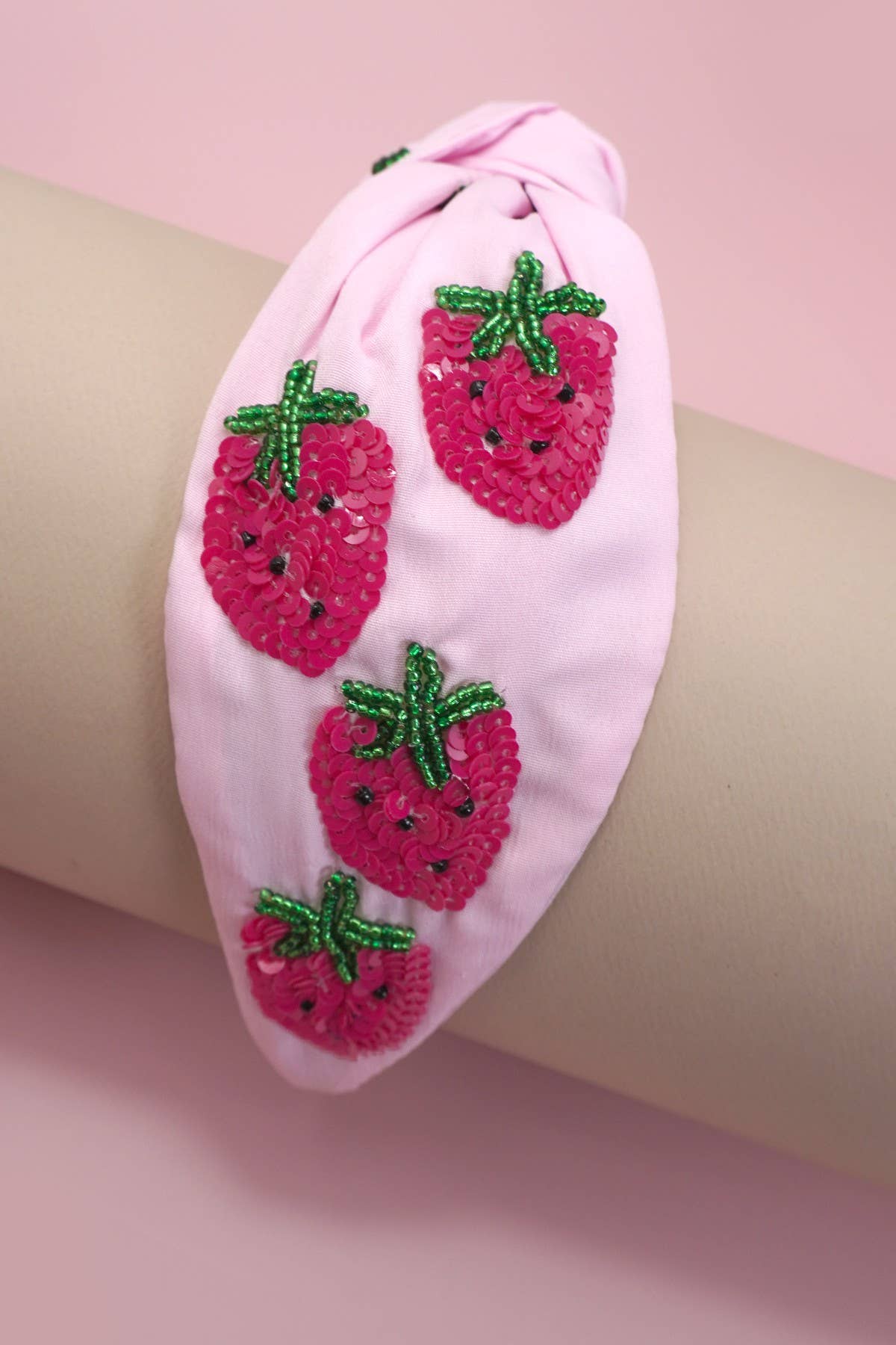RED STRAWBERRY SEED BEAD HEADBAND 91HB5794