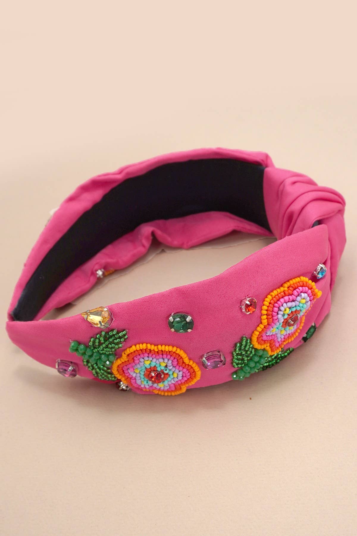 FLOWER MULTI STONE SEED BEAD HEADBAND 91HB5798