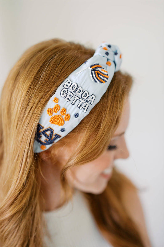 FULLY BEADED Auburn University Beaded Headband