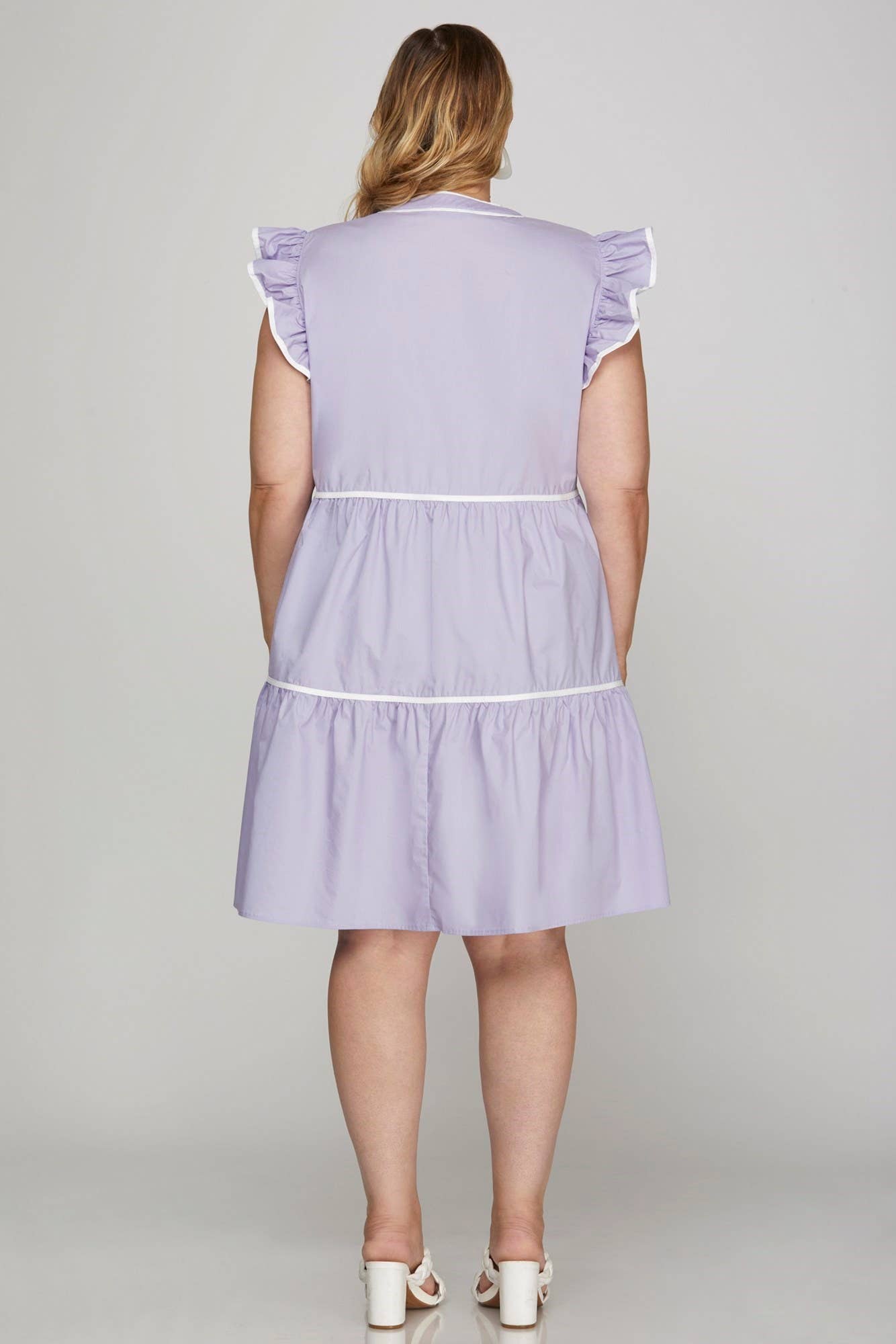 PLUS TIERED WOVEN DRESS