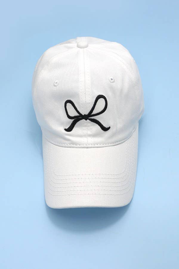 BOW RIBBON BASEBALL HAT CAP |