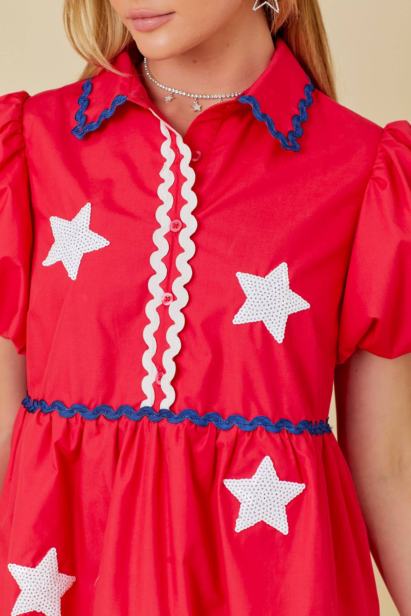 4th of July Ric Rac Trim Dress