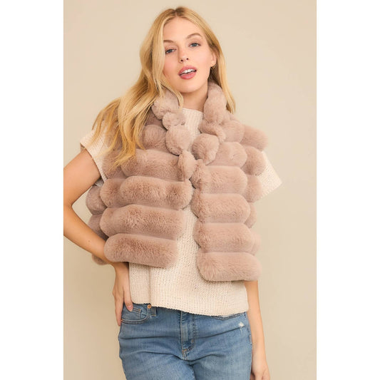 CROP FUR PUFFER VEST