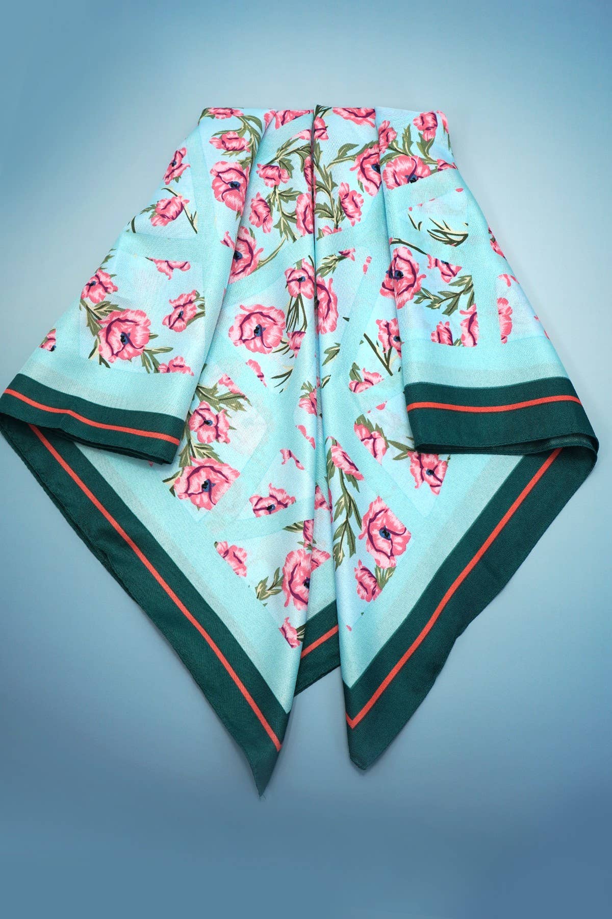 OVERSIZED FLORAL PRINT BANDANA SCARF WRAP