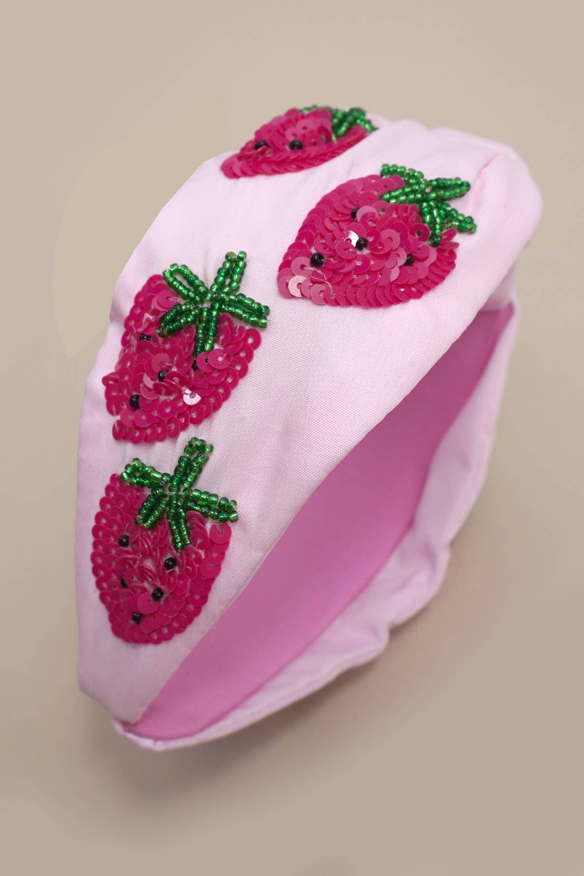 RED STRAWBERRY SEED BEAD HEADBAND 91HB5794