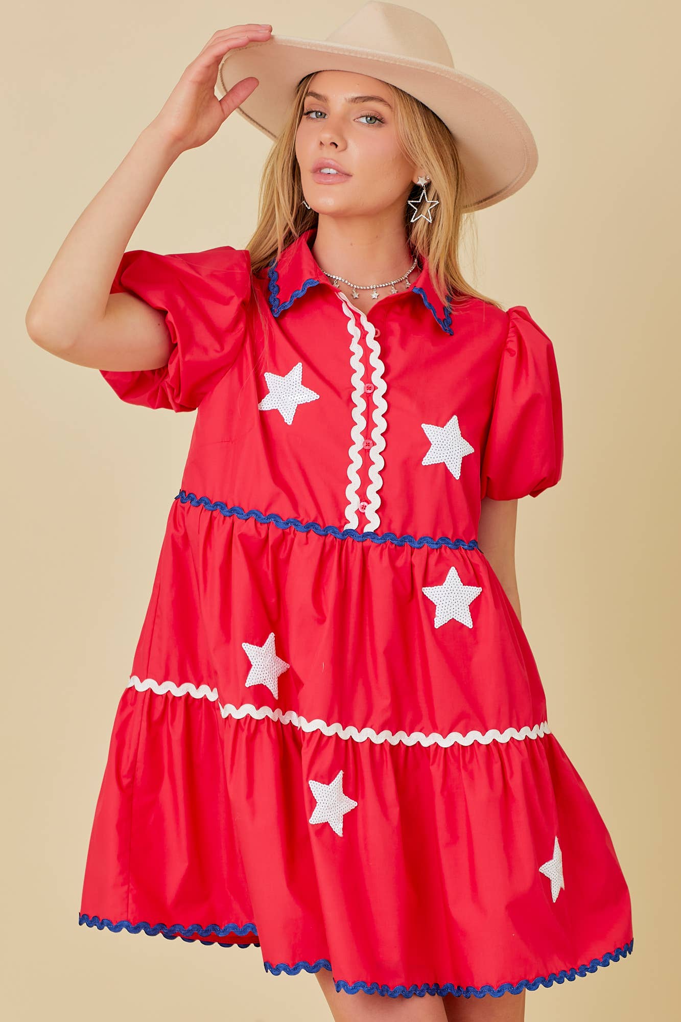 4th of July Ric Rac Trim Dress