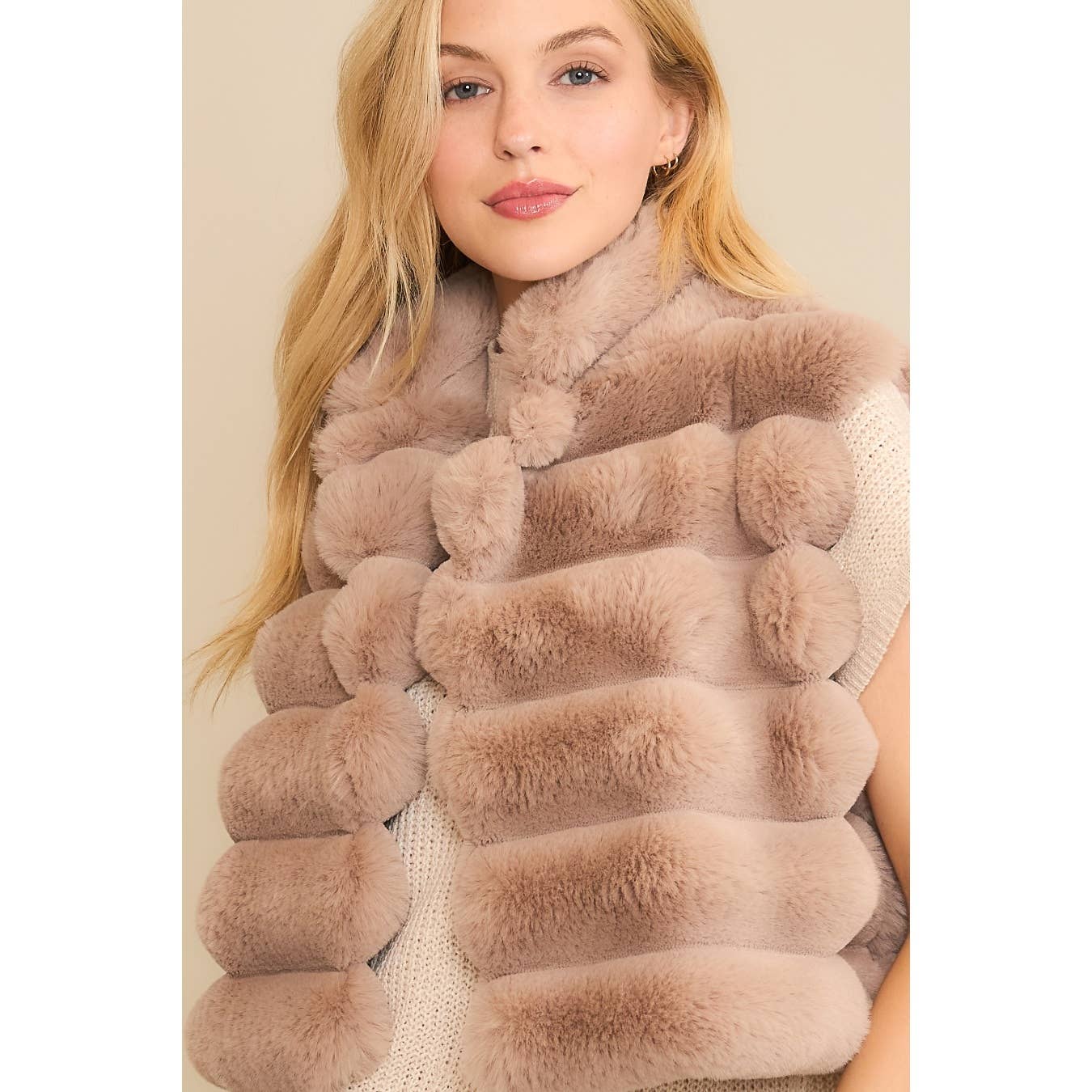 CROP FUR PUFFER VEST
