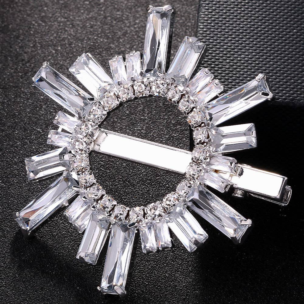 Elegant Crystal Sunburst Hair Clip