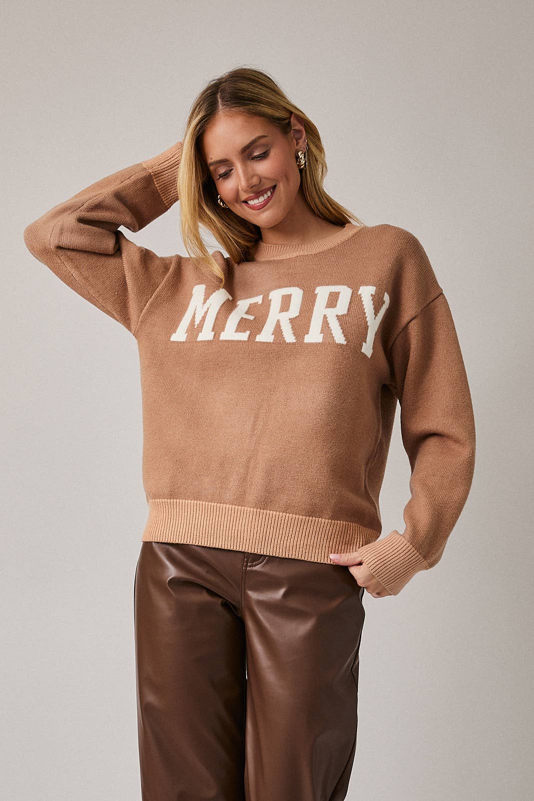CREW NECK LONG SLEEVE "MERRY" SWEATER