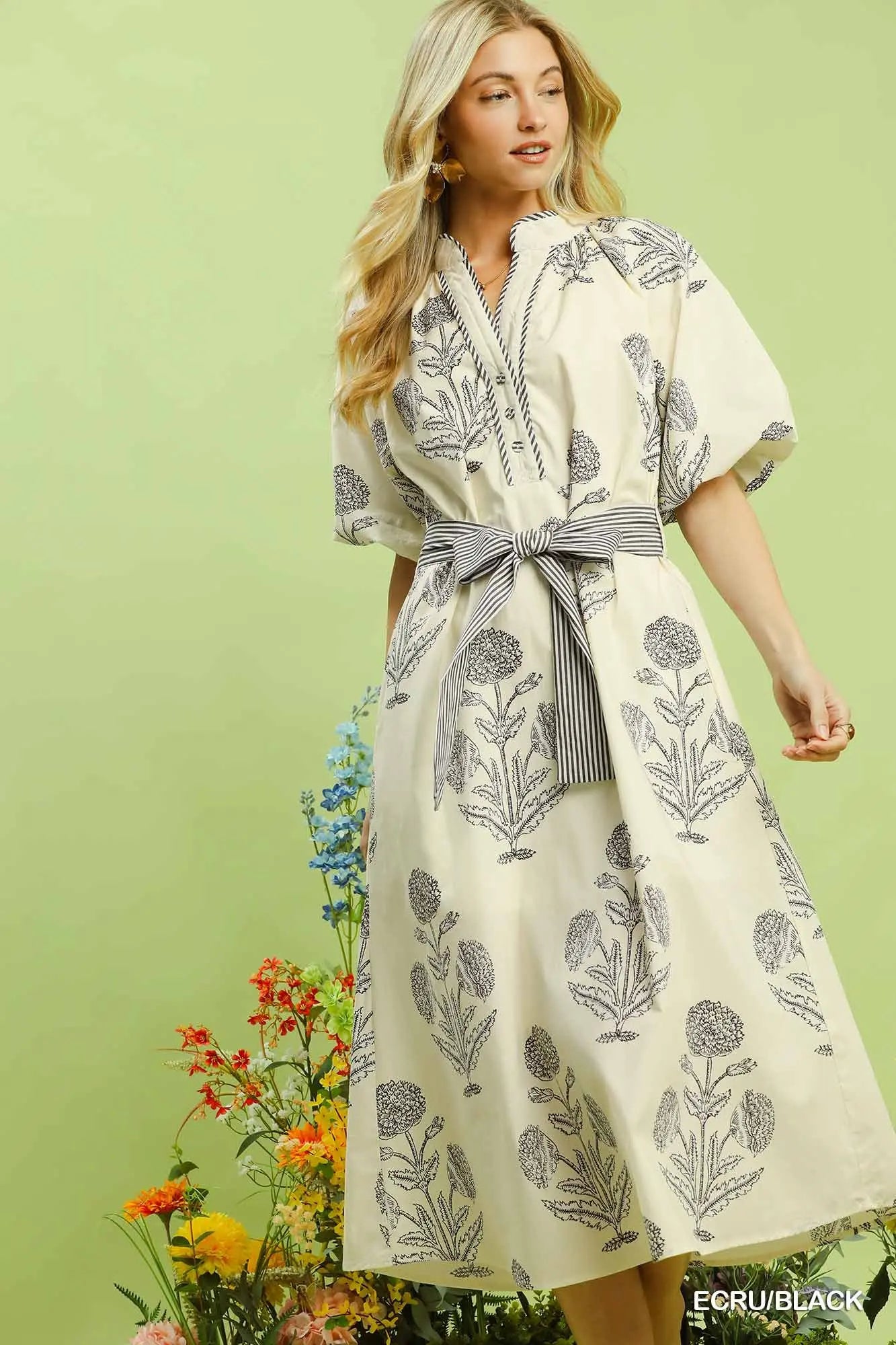 UMGEE Tie Waist Maxi Dress