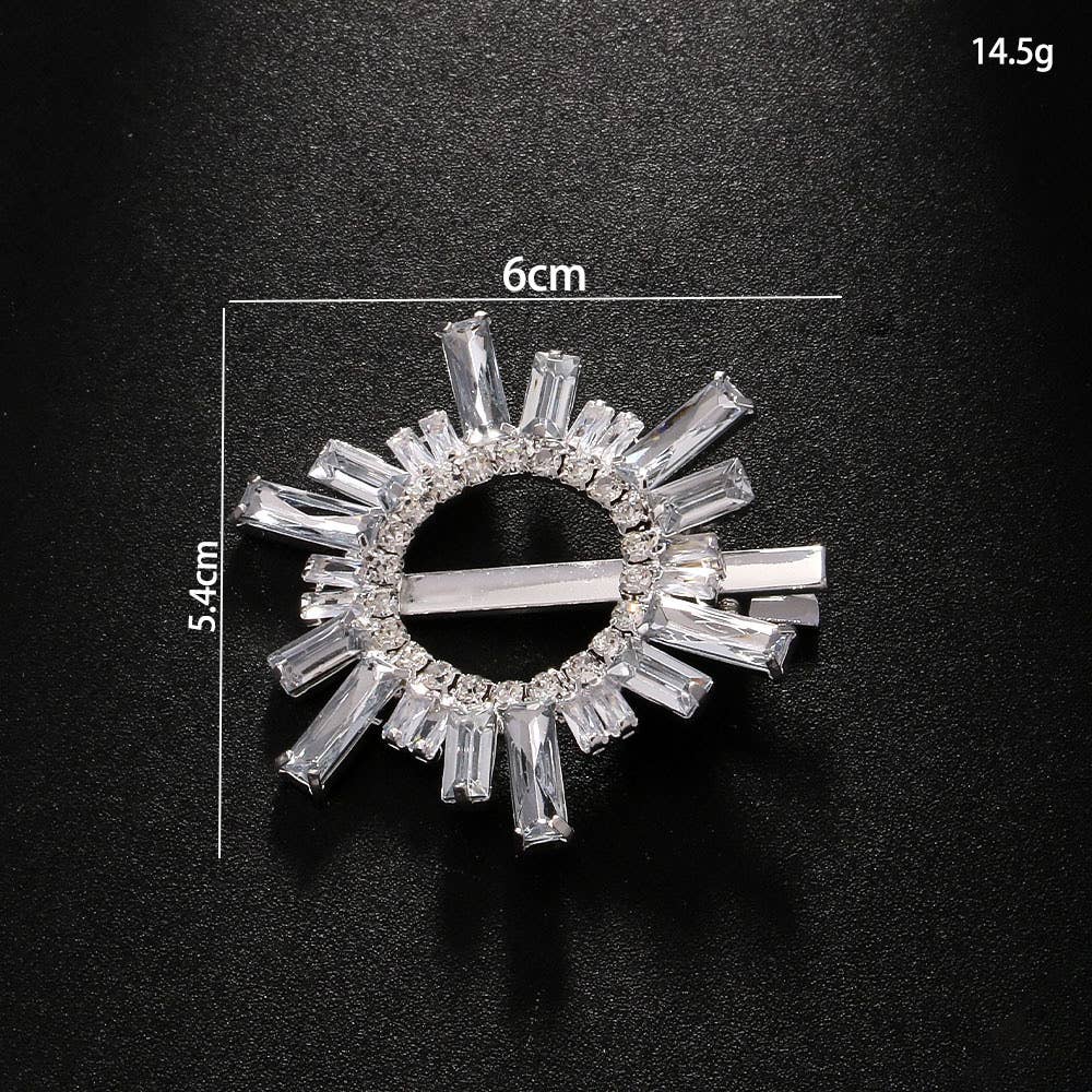 Elegant Crystal Sunburst Hair Clip