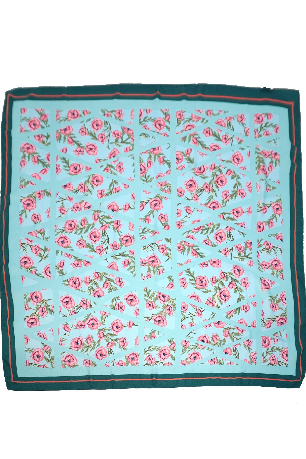 OVERSIZED FLORAL PRINT BANDANA SCARF WRAP